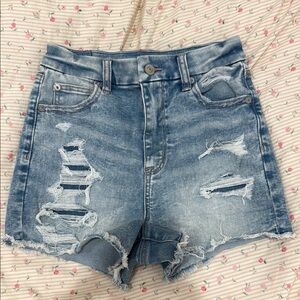 American Eagle Blue Distressed Jean Shorts